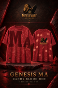 Genesis MA No.004 Candy Blood Red T-shirt front and back showcase