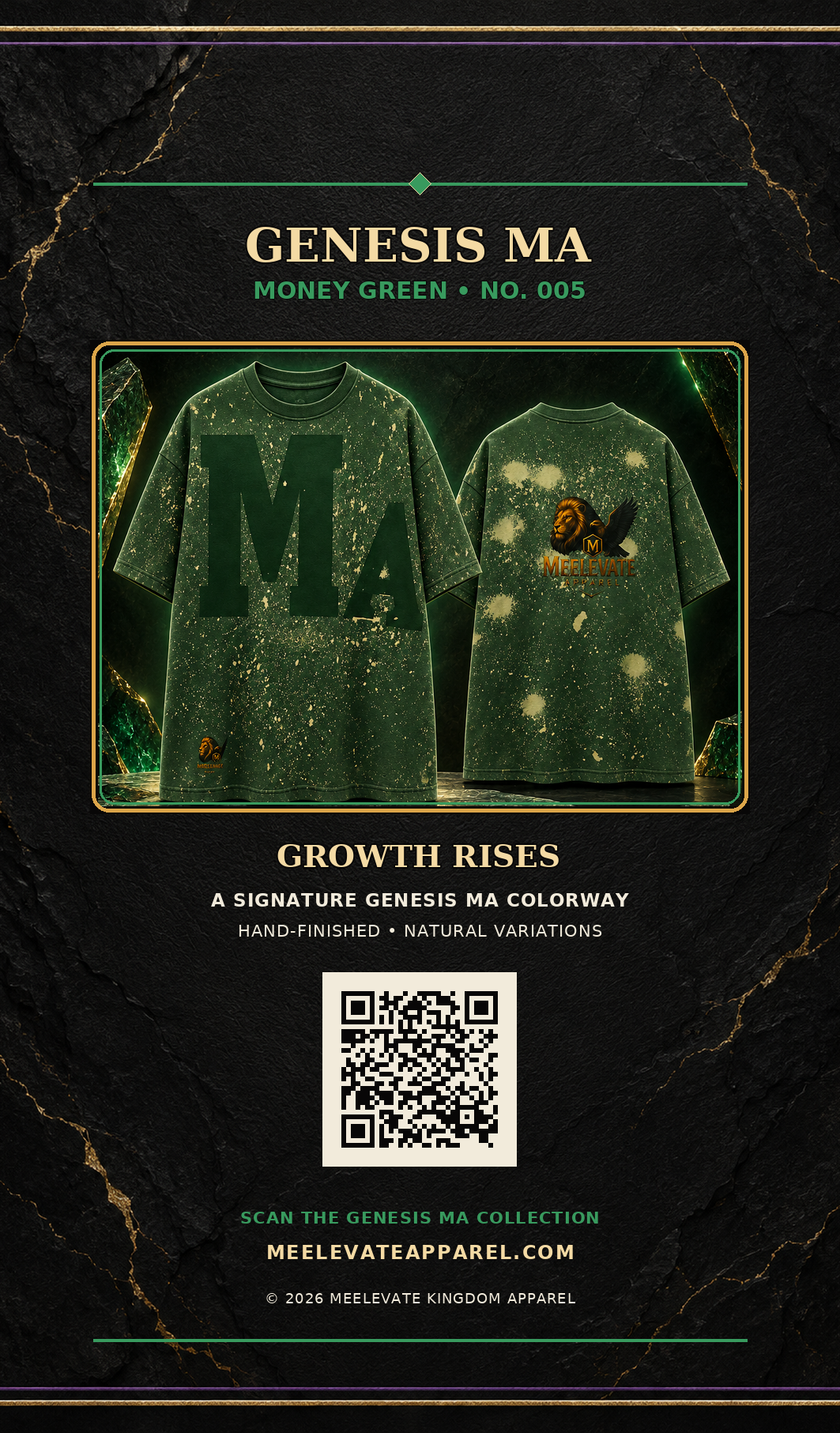 Genesis MA No.005 Money Green hang tag back