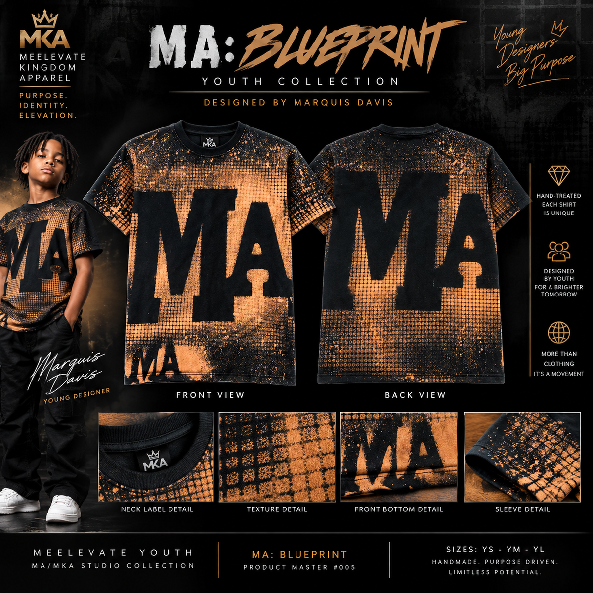 MA Blueprint premium hand-treated shirt designed by Marquis Davis product showcase