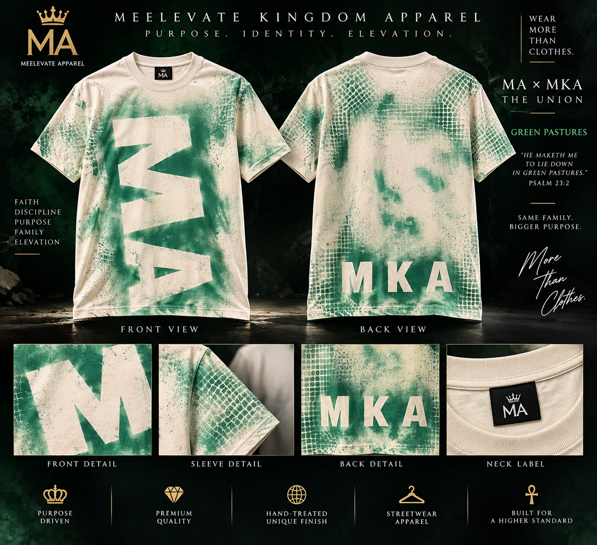 MA x MKA The Union Green Pastures premium hand-treated shirt product showcase